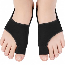 1 Pair Bunion Corrector Big Toe Straightener with Heel Strap (Black)