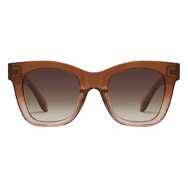 Quay - Womens Sunglasses, Square Lenses with UV Protection (After Hours, Coffee Doe)