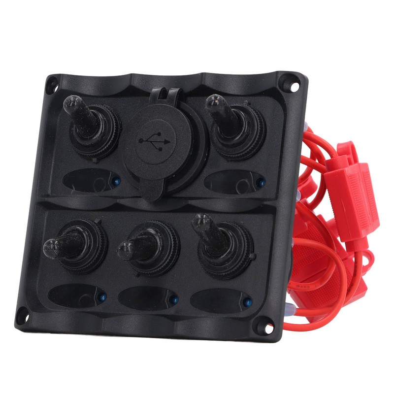 Rocker Switch Panel 2 USB Port 5 Gang Rocker Switch