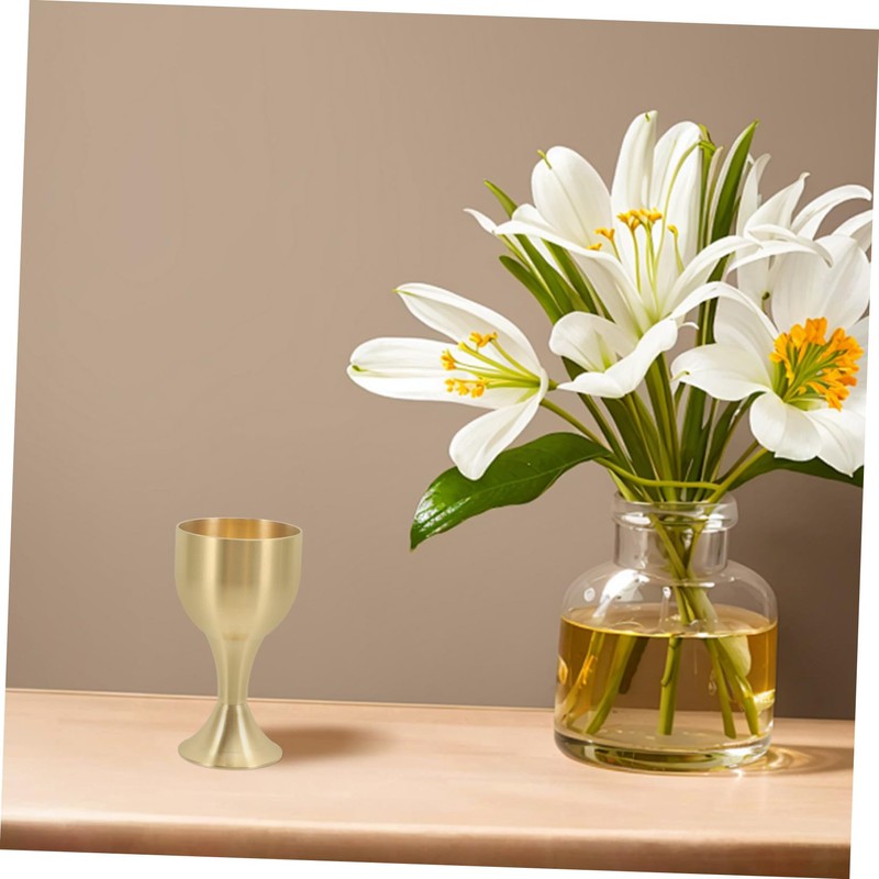 Ipetboom Cup Decorative Copper Alloy Goblet Multi Function Offering Cup