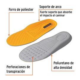 Truper PLZ-30 Plantillas de poliuretano para zapato talla 30, color, Talla 30 (Méx), 12 (EUA), 46.5 (EUR), pack of/paquete de 1