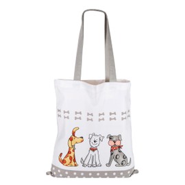 SPOTTED DOG GIFT COMPANY Tote Bag, Reusable Canvas Shopping Bag, Women's Tote Bag with Long Handles, Cotton, Foldable with Dog Motif, Gifts for Dog Lovers, 38 x 42 cm, multicoloured
