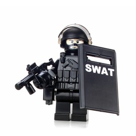 Battle Brick SWAT Police Officer Heavy Riot Control Custom Minifigure