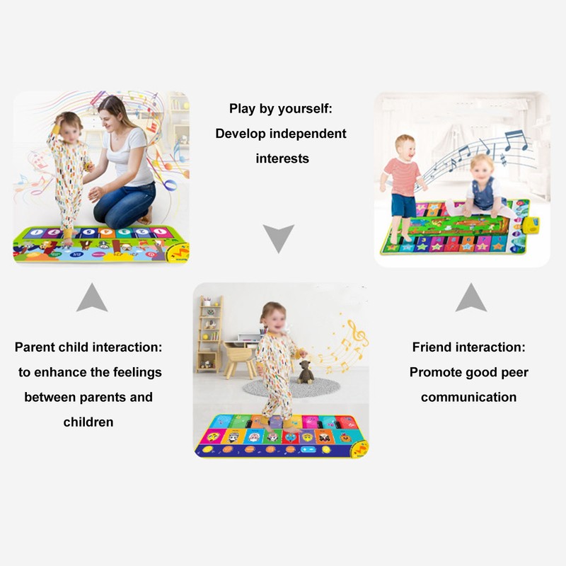 Baby Piano Keyboard Mat Improve Coordination Folding Educational Baby Musical