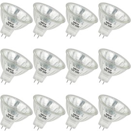 YEGRUEB MR16 Halogen Bulb 12V 35W GU5.3 Bi-Pin Base, 2800K Warm White, Dimmable, High Output for Track Light, Landscape (Pack of 12)