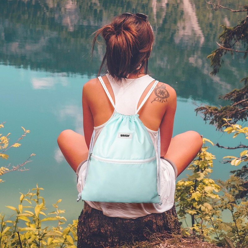 WANDF Drawstring Backpack String Bag Sackpack Cinch Water Resistant Nylon