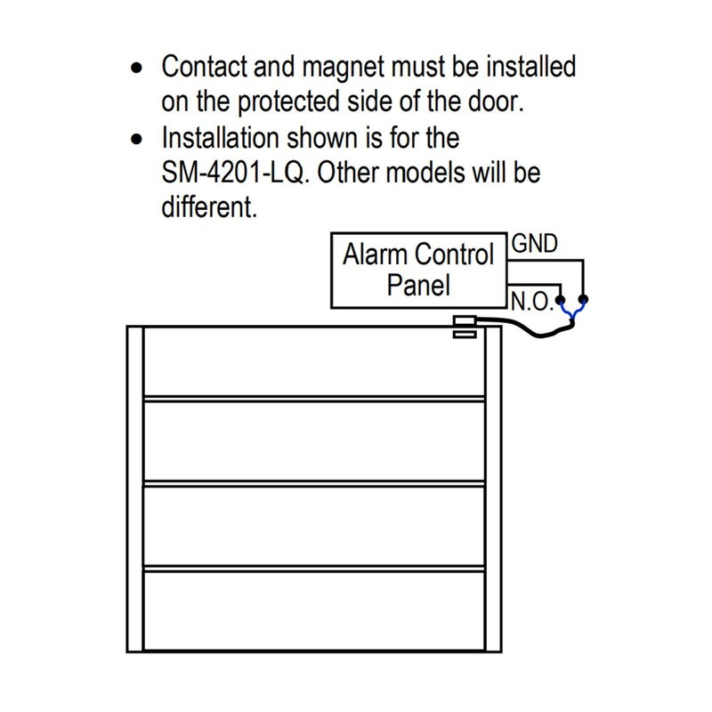 Seco-Larm SM-4201-L3Q Enforcer Track-Mount Overhead Door Magnetic Contact; 3" Gap;