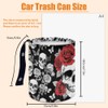 DELORIGIN Skull Roses Butterflies Car Trash Can Waterproof Car Garbage