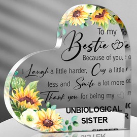 Spiareal Friends Gifts for Women Friendship Bestie Plaque Thanksgiving Christmas Best Flower Sister Birthday Thank You Gift for Female Acrylic Friendship(Charming Style)