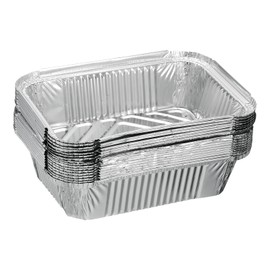 sourcing map 20pcs Aluminum Foil Pie Pans 7.48x5.12" Rectangle Disposable Non-Stick Baking Pans for Pies Quiches Tarts Baking Cooking Reheating Parties, Silver