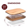 Vdomus Vdomus Glass Food Storage Containers with Bamboo Lids 36.0oz/1.0L - Stackable Meal Prep Container - Airtight Glass Food Containers - Microwave, Dishwasher Safe - Reusable Lunchbox (Pack of 4)