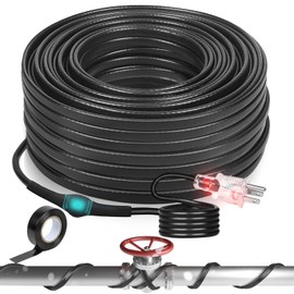 3FT-160FT Heat Tape for Water Pipes, -40°F Deicing Pipe Heat Tape,Thermostat Wire,Heating Cable Pipe Heating Cable,Heat Tape with Thermostat,Gutter Heat Cable,Heated Water Hose,120V 8W/ft（30FT）