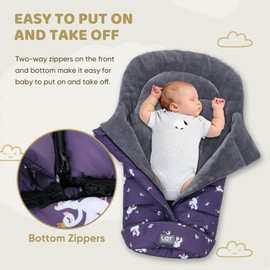 LAT Universal Baby Pushchair Footmuff, Waterproof and Windproof Cosy Toes with Drawstring Hood for Pushchair Stroller Pram Buggy, Baby Winter Pushchair Pram Liner (A, Swan)