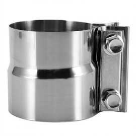 Tbest 80 mm Exhaust Clamp, Universal Car Stainless Steel Exhaust Pipe Clamp, Overlap Joint Band Clamp, Exhaust Pipe Clamp (3 Inches), Silver