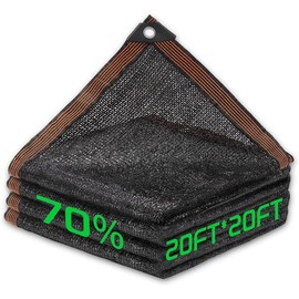 70% Shade Cloth, 14FTx20FT HDPE Mesh Tarp with Reinforced Grommets, Outdoor Sun Shade Net for Greenhouse, , Garden, Pergola, Patio, Chicken Coop (14FT*20FT) - Colour: 20FT*20FT