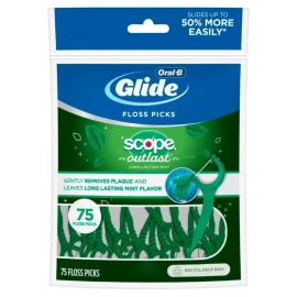 Glide Complete Floss Picks Dental Floss Picks Scope Outlast 75-ct Toothpicks ...