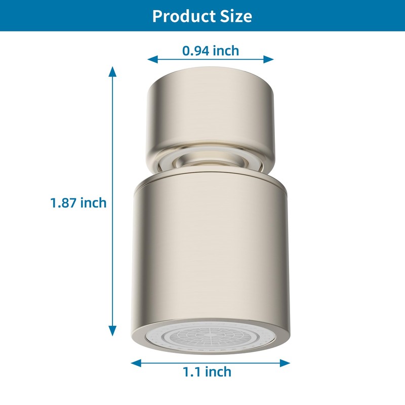 Hibbent NSF/ANSI/CAN 61 Certified Faucet Aerator, 360° Swivel Kitchen Sink