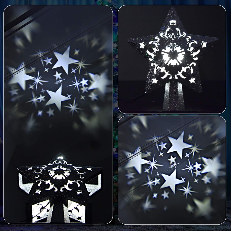Christmas Tree Topper Lighted Projector for Christmas Tree Decorations Ornaments,