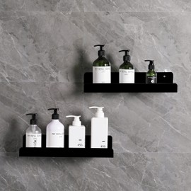 Sooyee 6 Pack Black Floating Shelves,15 Inch Acrylic Shelves Floating Bookshelf,Acrylic Shelf, Invisible Picture Ledge Wall Mounted Shelves, Display Shelves