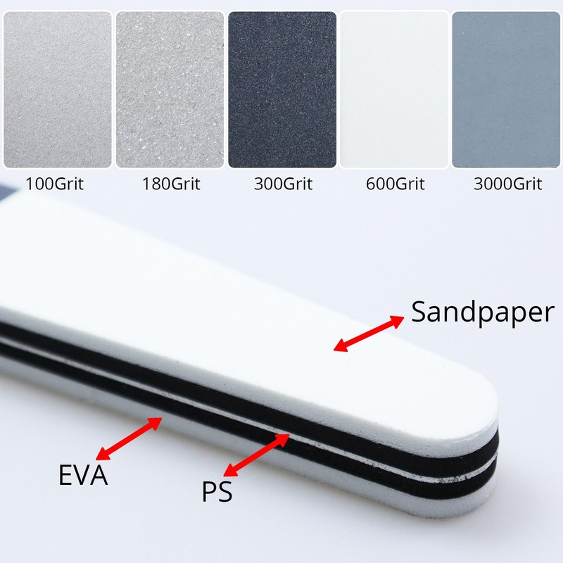 Nail Files, 100 to 3000 Grit Professional Nail Files 4Pcs