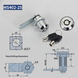 Bohaner 2X25mm Cylinder Safe Cam Locks with 2 Alike Keys Drawer Cabinet Locking Mailbox Lock Security Zinc Alloy Letter Box Locks Cupboard Locker Dresser Lock for Cabinet Drawer Cupboard (2, 25mm)