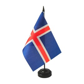 Iceland Table Flag - Office Decoration, 8 x 5.5 Inches - Vivid Color and Fade Resistant