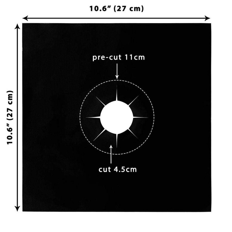 8X Stove Liner Cover 0.2mm Double Thickness Burner Covers Square