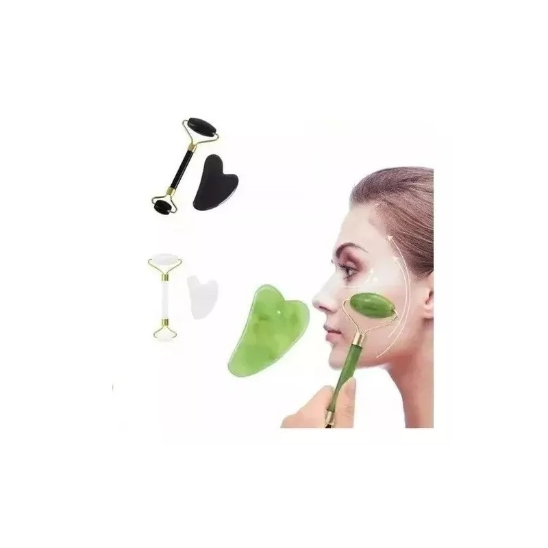 PM Rodillo De Jade + Gua Sha + Banda Sujeta
