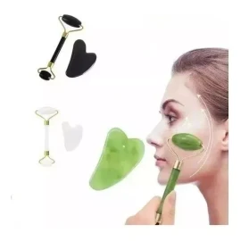 PM Rodillo De Jade + Gua Sha + Banda Sujeta Cabello + Regalo