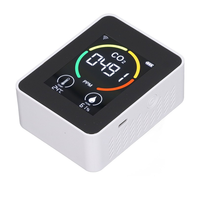 CO2 Detector Portable Battery Operated Temperature Humidity Meter Air Quality