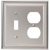 Amerelle Continental Single Toggle/Single Duplex Cast Metal Wallplate in Satin