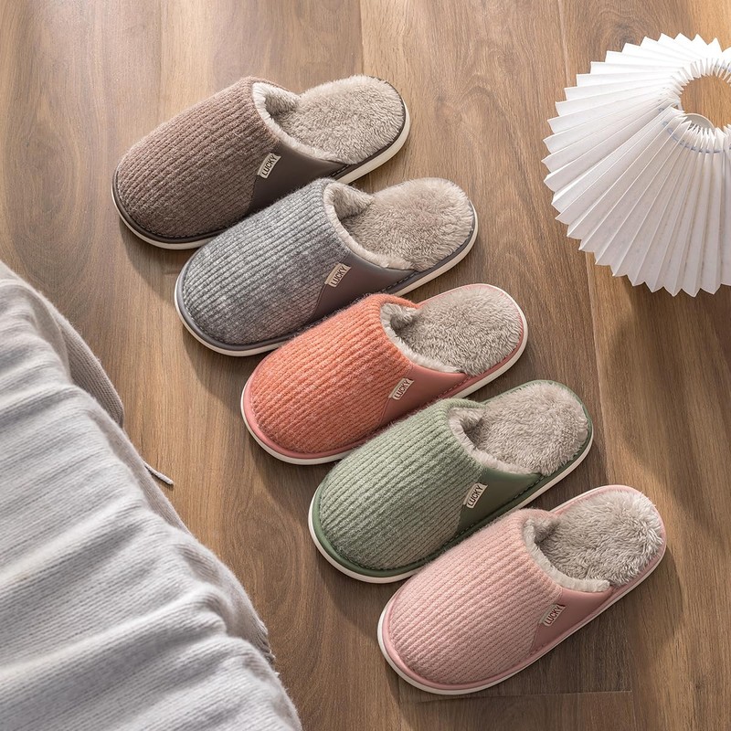 Pantuflas Casa Invierno - Suaves Cálido Terciopelo - Antideslizantes (Rosa,