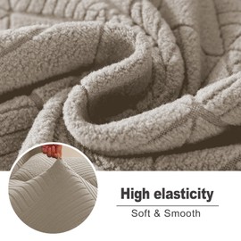 NORTHERN BROTHERS Recliner Chair Covers - Lazy Boy Recliner Covers That Stay in Place, 4 Pieces Reclining Chair Cover Recliner Slipcovers 1 Seater, Khaki