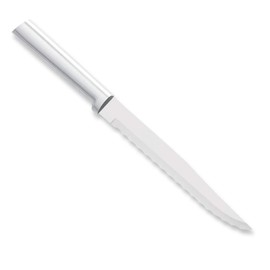 RADA Cutlery Serrated Slicer Knife (R138), 7" Stainless Steel Hollow Ground Serrated Blade, Made in USA, Silver Handle