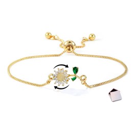 IQIC Spinning Sunflower Bracelet, adjustable, Plastic, no gemstone