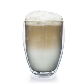 Creano doppelwandiges Thermoglas 250ml „DG-Hoch“, 2er Set, großes hitzebeständiges Trinkglas aus Borosilikatglas, Kaffee-/Teeglas