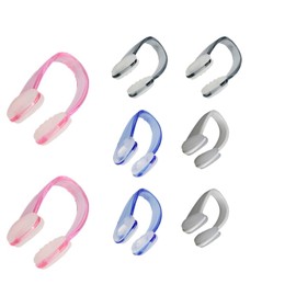 NIANZHIRONG 8 Pcs Swimming Nose Clip, Waterproof Silica Gel Swimming Nose Pegs, Comfortable Swim Training Protector Plug for Kids Adults Beginners (4 Colors)