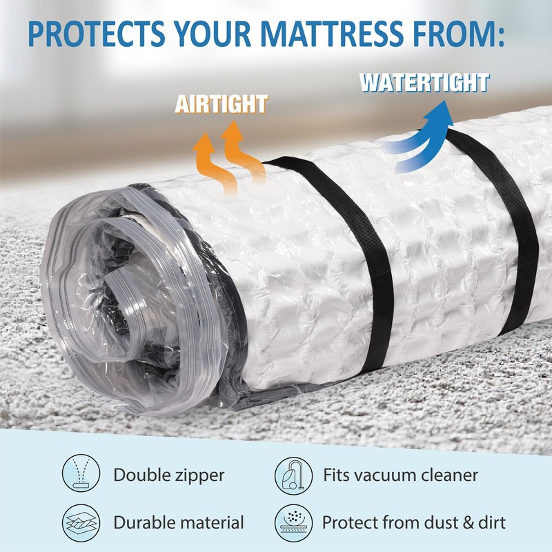 Storage Logic Twin/Twin XL Foam Mattress Vacuum Bag for Moving,
