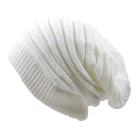RW Rasta Long Slinky Beanie Hats (White)