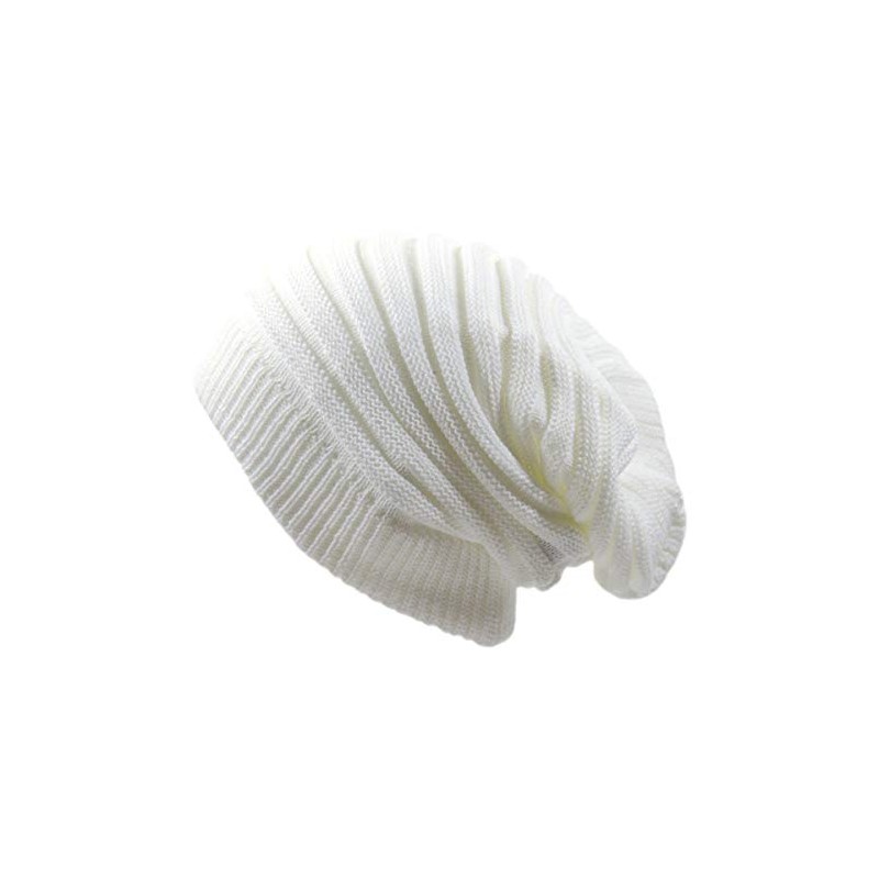 RW Rasta Long Slinky Beanie Hats (White)