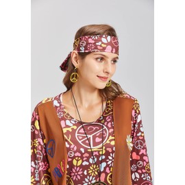 cuteDIY Cowgirl Costume Women's Fancy Dress Costumes Women's Hippie Costume Women's Hippie 70s Costume