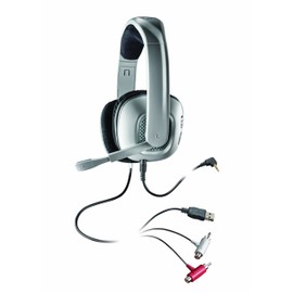 Plantronics GameCom X40 - Auriculares con micrófono (Game Console, Binaural, Head-Band, Silver, Wired, Supraaural)