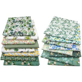 FAIRYGATE Sewing Fabric 25 x 25 cm Cotton Pattern Squares Floral Patchwork Fabrics Pre Cut Quilting Cloth Printed Bundles for Sewing DIY Face Protectors Crafting C0509