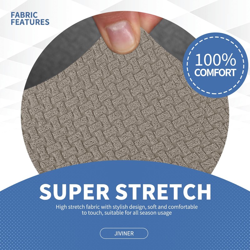 JIVINER 4 Pieces Couch Covers for 3 Cushion Couch Stretch