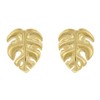 trendor Women's Earrings Monster Leaf 925 Silver Gold-Plated Stud Earrings