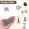 200sets 6mm Silver Rivets for Leather, Double Round Cap Leather