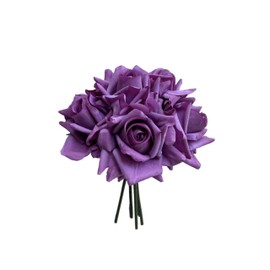 XBLOOMBOX Luxury Lilac Silk Purple Roses (5 stems) - Real Touch Artificial Flowers for Wedding Bouquets, Home Decor, Purple Flowers Arrangements faux flowers that look real