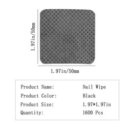1600PCS Lint Free Nail Wipes Nail Polish Remover Cotton Pads, No Lint Nail Wipes Nail Wipes Eyelash Extension Wipes, Absorbable Eyelash Extension Glue Cleaning Wipe for Gel Nail Polish Remover, Black
