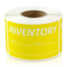Inventory Labels (3 x 1.5 inch, Bright Yellow - 300 Labels) Inventory Count Writable Stickers for Inventory Management or Inventory Control