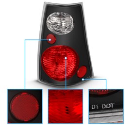 AmeriLite Black Replacement Brake Tail Lights Set for 01-05 Ford Explorer Sport Trac - Passenger and Driver Side